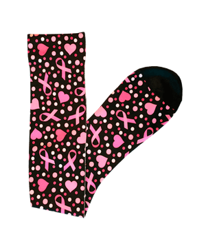 Prestige Ribbons And Hearts Black Comfort Women's 15-20 mmHg Compression Socks
