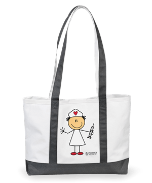 Prestige Nurses Stick Nurse Grey Water-Resistant Tote Bag