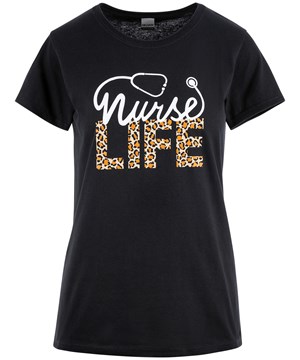 Prestige Nurse Life Black Printed Women's Short Sleeve T-shirt