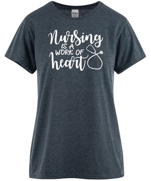 Prestige Work of Heart Grey Women's Short Sleeve Print T-shirt