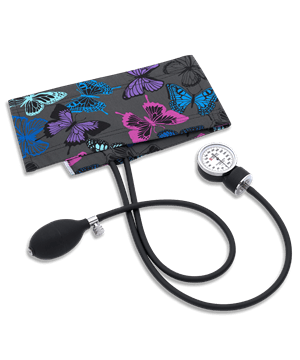 Prestige Premium Butterflies Grey Adult Aneroid 10"-16" Sphygmomanometer