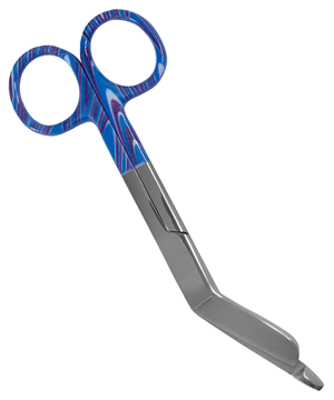 Prestige 5.5" ColorMate Candy Swirls Blue Lister Stainless Steel Bandage Scissor