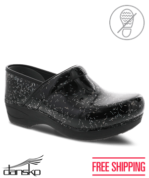 Dansko Pro XP 2.0 Rainbow Flecks Women's Patent Leather Nursing Clogs