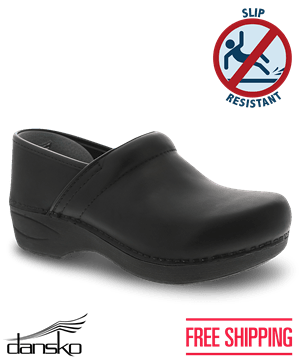 Dansko ProXP 2.0 Black Waterproof Leather Nursing Clogs