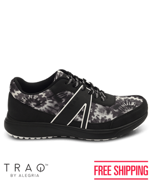 TRAQ by Alegria Qarma 2 Blast Off Black Women's Athletic Nursing Shoes