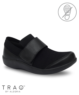 TRAQ by Alegria Qwik Cozy Black Women's Slip Resistant Nursing Shoes