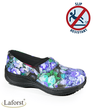 Laforst Rachel Green/Blue Floral Women's Slip Resistant Nursing Shoes