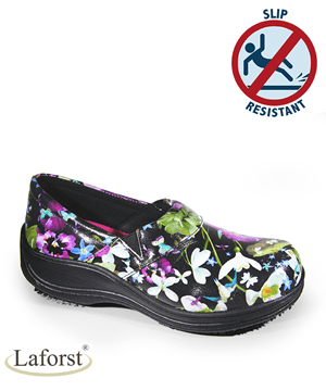 Laforst Rachel Purple Flower Women's Slip Resistant Nursing Shoes