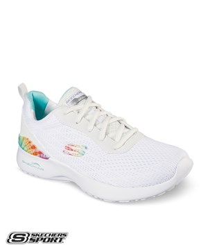 Skechers Skech-Air Dynamight Groovy Path White/Multi Women's Lace Up Athletic Nursing Shoes