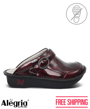Alegria Seville Garnet Mantle Women's Leather Nursing Clogs 
