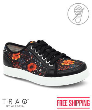 TRAQ by Alegria Sneaq Midnight Garden Women's Athletic Nursing Shoes