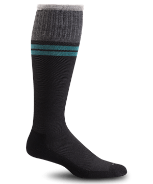 Sockwell Black Sportster Men's 15-20 mmHg Moderate Compression Socks