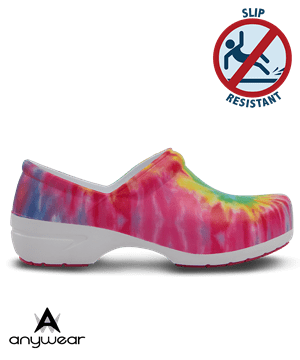Anywear Sr Angel Vivid Tie Dye Women's Slip Resistant Nursing Clogs
