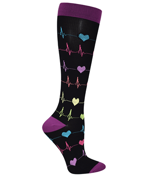 Think Medical Heart EKG Premium Women's 10-14 mmHg Compression Socks 