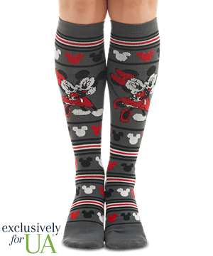 UA Exclusive Cherokee Tooniforms Cutest Couple Women's 8-12 mmHg Print Support Compression Socks 