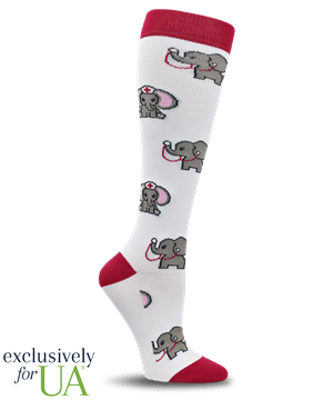 UA Exclusive Think Medical Elephant Nurses Women's 10-14 mmHg Compression Socks