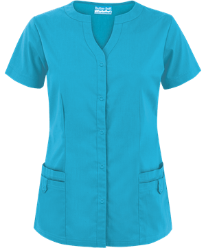 Butter-Soft Scrubs by UA™ Women's "Y" neck snap front placket Scrub top