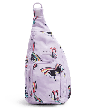 Vera Bradley ReActive Lavender Butterflies Print Mini Sling Backpack 