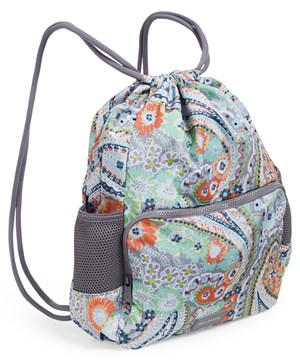 Vera Bradley ReActive Citrus Paisley Women's Deluxe Drawstring Backsack