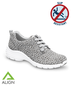 Nurse Mates Align Grey Leopard Velocity Women's Athletic Nursing Shoes