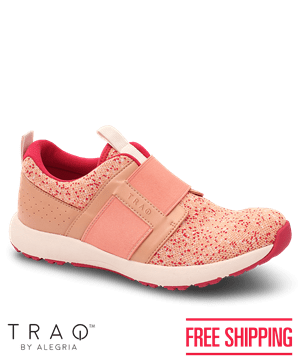 TRAQ by Alegria Volition 2 Peach Women's Athletic Nursing Shoes