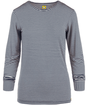 WonderWink Navy/White Women's Long Sleeve Striped Scrub Tee