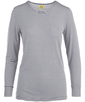 WonderWink Pewter/White Women's Long Sleeve Striped Scrub Tee
