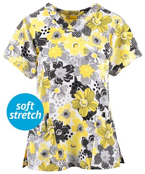 WonderWink Sun Kissed Women's 2-Pocket V-Neck Print Scrub Top