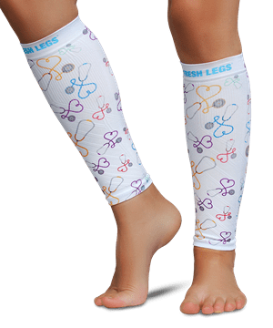 Zensah Fresh Legs Stethoscope Women's 15-20 mmHg Compression Leg Sleeves