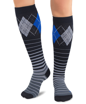 Zensah Argyle Stripe Men's 15-20 mmHg Compression Socks